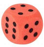 Großer Spielwürfel aus Schaumstoff 7 cm Rot