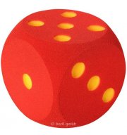 Großer Spielwürfel aus Schaumstoff 16 cm Rot