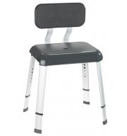 Duschhocker mit Rückenlehne höhenverstellbar Secura Premium Schwarz-Silber