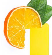 Lesezeichen in fröhlichem Design Fruitmark Orange